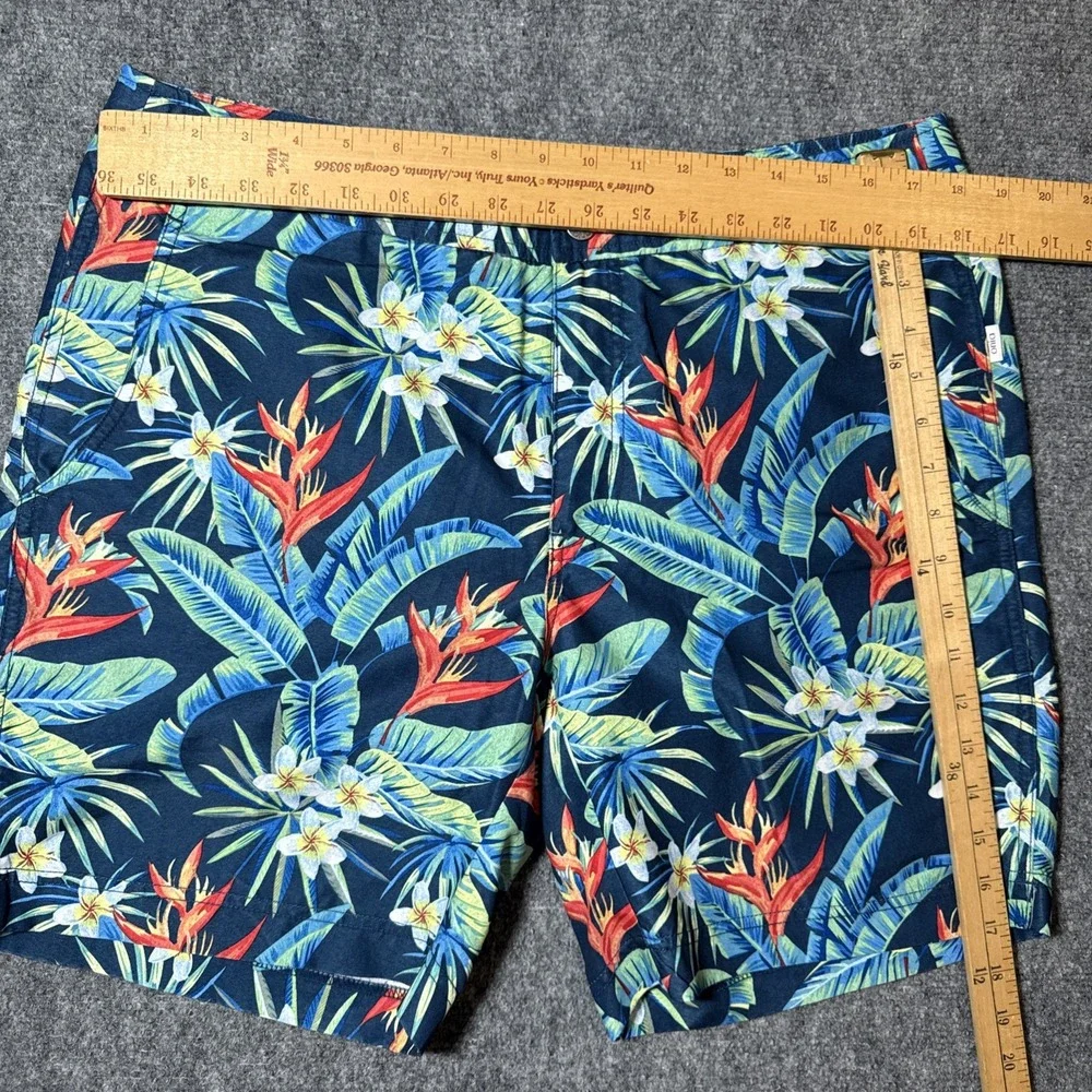 Onia The Calder Swim Board Trunks Blue Floral Print Men Size 34 Drawstring Lined